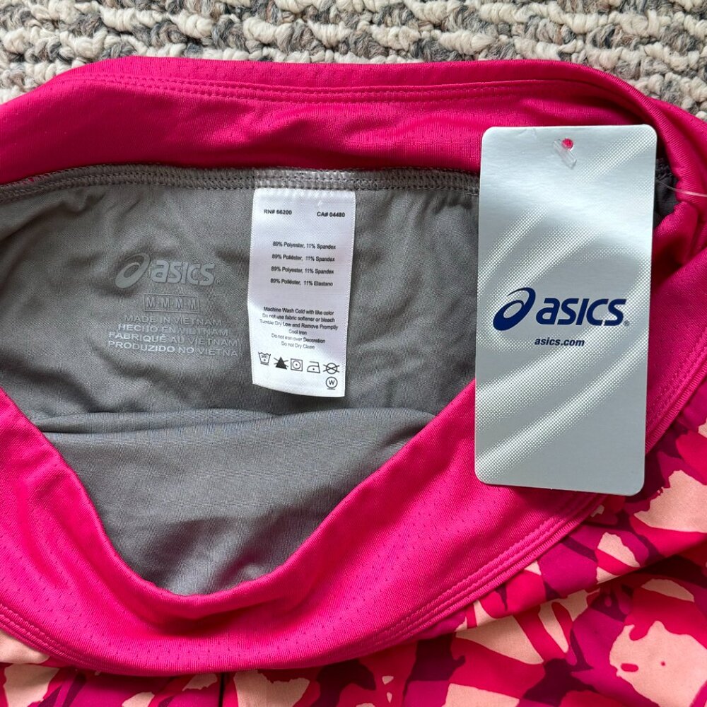 Asics Women's Everysport Short Medium NWT $40 Pink Peach Geometric Print - Picture 5 of 5